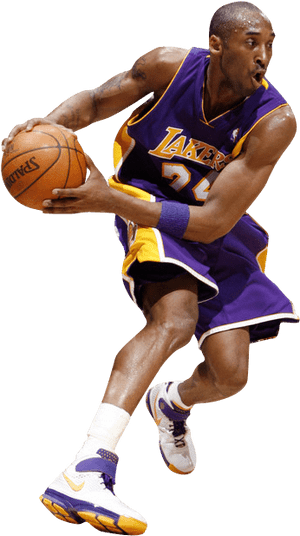 Basketball Action Shot Lakers24 PNG image with transparent background