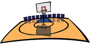 Basketball Court Illustration PNG Image