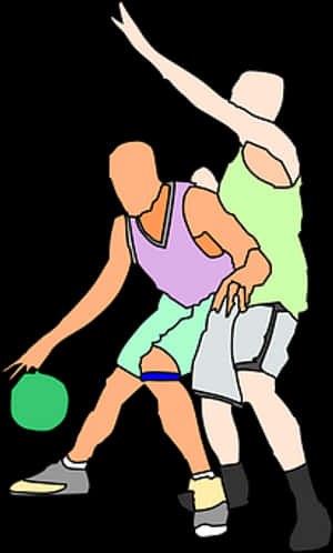 Basketball Dribble Defense Illustration PNG image with transparent background