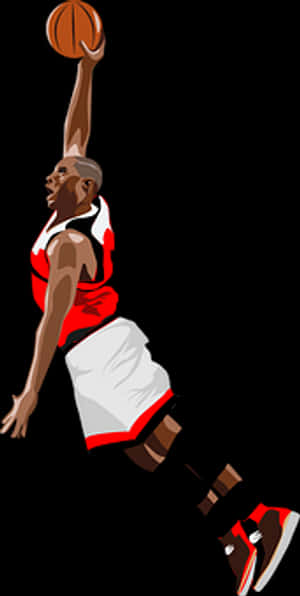Basketball Dunk Illustration PNG image with transparent background