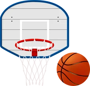 Basketball Hoopand Ball Illustration PNG Image