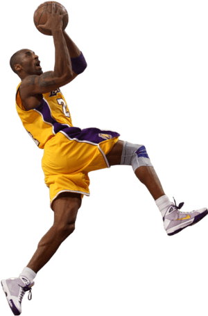 Basketball Player Mid Air Dunk Attempt PNG image with transparent background