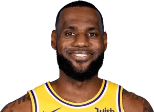 Basketball Playerin Yellow Jersey PNG Image