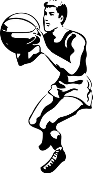 Basketball Silhouette Art PNG Image