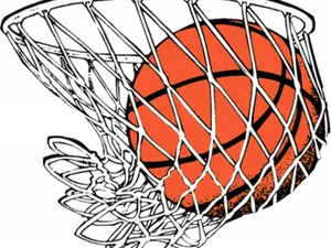 Basketball Swishing Through Net PNG Image