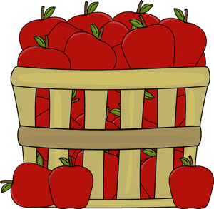 Basketof Red Apples Illustration PNG with transparent background