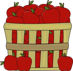 Basketof Red Apples Illustration PNG Image