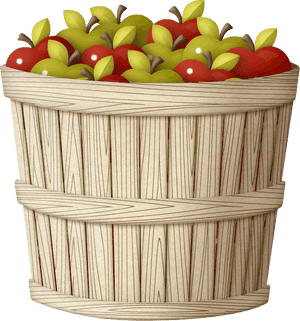 Basketof Redand Green Apples PNG image with transparent background