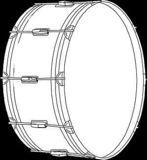 Bass_ Drum_ Outline_ Vector PNG image with transparent background