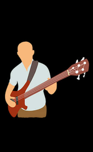 Bass Guitarist Vector Illustration PNG with transparent background