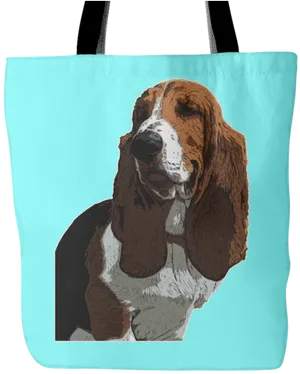 Basset Hound Illustration Tote Bag PNG Image