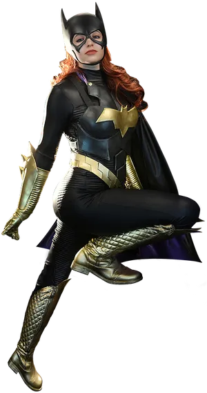 Batgirl Costume Pose PNG Image