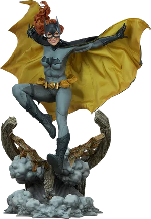 Batgirl Statue Dynamic Pose PNG Image