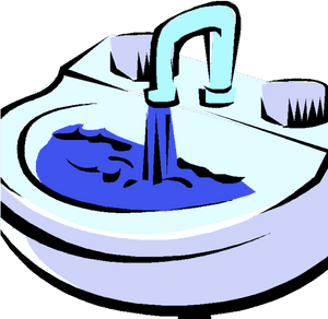 Bathroom Sink Cartoon Illustration PNG image with transparent background