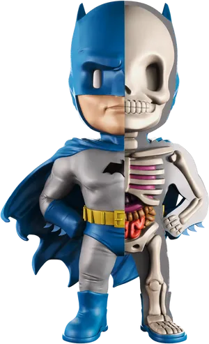 Batman_ Anatomy_ Split_ View PNG Image