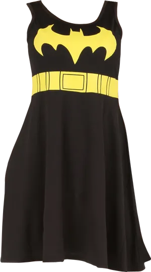 Batman Inspired Sleeveless Dress PNG Image