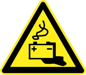 Battery Hazard Warning Sign PNG Image