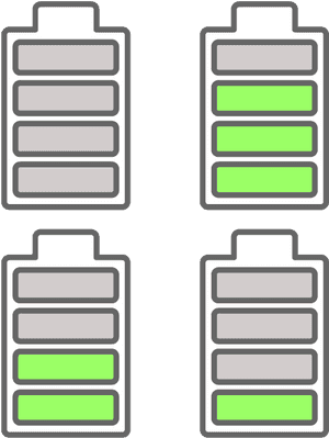 Battery Levels Graphic PNG with transparent background