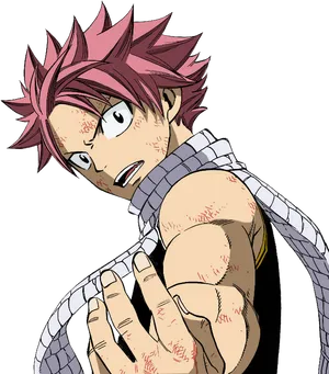 Battle Scarred Natsu Dragneel PNG Image