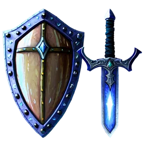 Battle Sword And Shield Set Png Qoa81 PNG Image