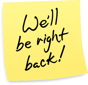 Be Right Back Post It Note Message PNG image with transparent background