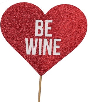 Be Wine Glitter Heart Sign PNG image with transparent background