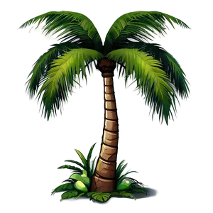 Beach Cartoon Palm Tree Png Eof16 PNG Image