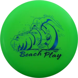 Beach Play Green Frisbee1995 PNG Image