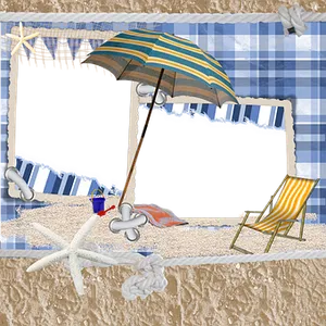 Beach Scrapbook Frame PNG Image