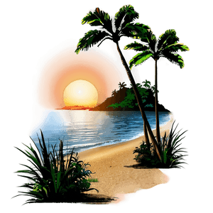 Beach Sunrise Paradise PNG rwr92 PNG