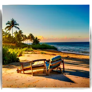 Beachfront Cottage Sunset Png Hiv PNG Image