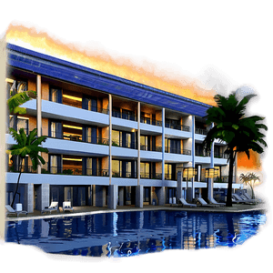 Beachfront Hotel Paradise PNG har PNG image with transparent background