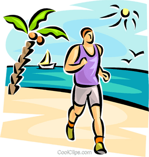 Man Running On The Beach - Running On The Beach Clipart PNG image with transparent background