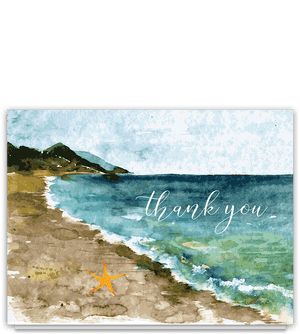Beach Theme Wedding Folded Thank You Note Card - Thank You Card Ocean, HD Png Download PNG image with transparent background