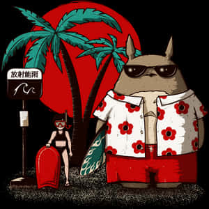 Beachside Totoroand Friend.jpg PNG image with transparent background