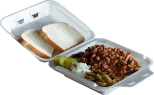 Beansand B B Q Meal Styrofoam Container PNG Image