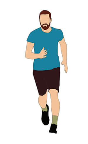 Bearded Man Running Illustration PNG image with transparent background