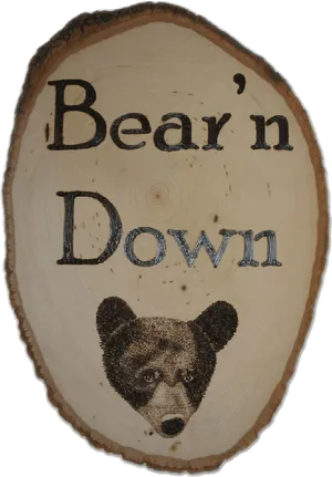 Bearn Down Wooden Sign PNG Image