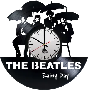 Beatles Rainy Day Vinyl Clock PNG Image