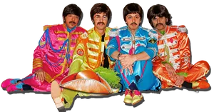 Beatles Sgt Pepper Outfits PNG Image