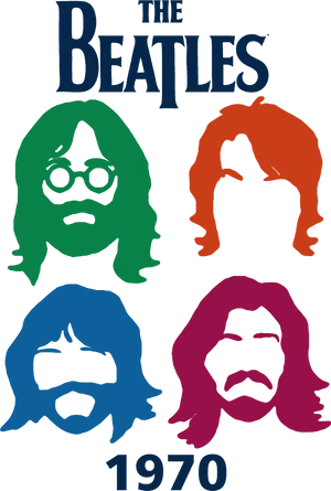 Beatles1970 Colorful Silhouettes PNG Image