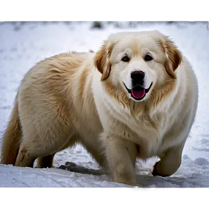 Beautiful Great Pyrenees In Snow Png Adb12 PNG Image