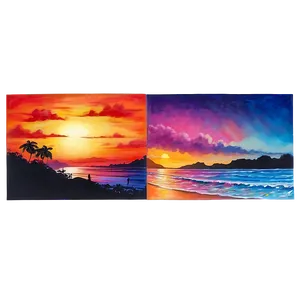 Beautiful Sunset Painting Png 06262024 PNG Image