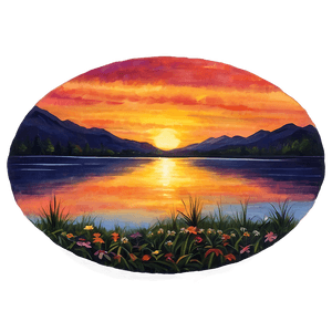 Beautiful Sunset Painting PNG hcn PNG image with transparent background