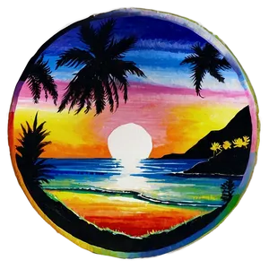 Beautiful Sunset Painting Png Hlf86 PNG Image