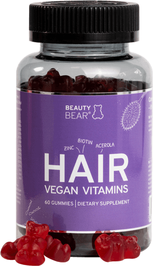 Hair Vegan Vitamins Beauty Bear, HD Png Download PNG with transparent background