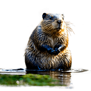 Beaver on Riverbank PNG 05242024 PNG image with transparent background