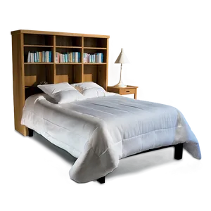 Bed With Bookshelf Headboard Png Ryi PNG Image