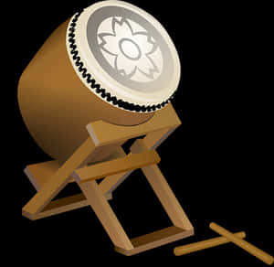 Bedug Drum Illustration PNG image with transparent background