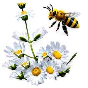 Bee And Daisy Png 06252024 PNG Image